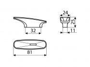Ручка скоба Gamet UU06-0032-G0004-P41 хром/белый