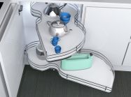 Механізм Combi`S в кутовий модуль 900 Inoxa Ellite 846BEY/DX правий хром/білий (2 полиці)