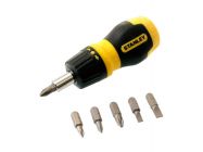 Викрутка STANLEY + 6 насадок укорочена реверсивна Multibit Ratchet Stubby (0-66-358)
