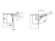 Підйомник Free Flap Hafele 1.7 C сірі заглушки (372.91.322)