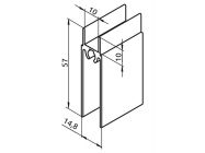 Горизонтальный профиль нижний Slider усиленный (венге глянец) L=5000