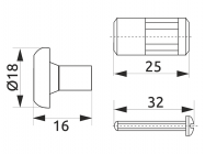 Заглушка труби-рейлінга d=16 Lemax Модерн бронза (RAT-16)