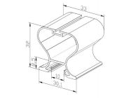 Профіль вертикальний закритий з пазом під щітку Slider Castle шампань L=5300