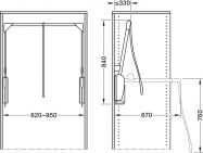 Гардеробний ліфт-пантограф INNOMINATO 620-950 8 кг чорний/хром Hafele