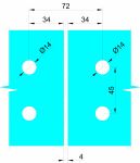 Петля 180* без фіксації GIFF Glass скло-скло полірований хром