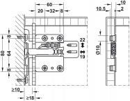 Шафотримач з регулюванням правий Hafele/Camar 807 RV (290.40.903) для фрезерування та запресування