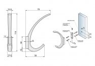Крючок GIFF 15/110 браш сатин никель